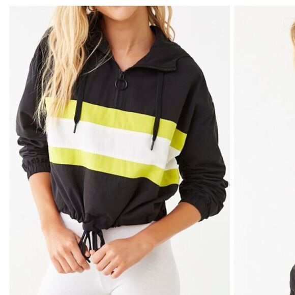 Forever 21 Striped Hooded Anorak, size S - Picture 4 of 12